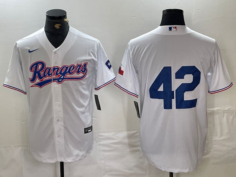 Men Texas Rangers #42 No Name White 2024 Nike Game MLB Jersey->cincinnati reds->MLB Jersey